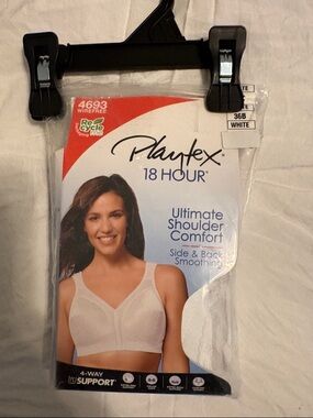 36B NWT Playtex 18 Hour Ultimate Shoulder Comfort Bra - White